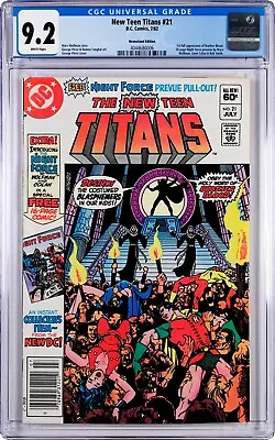 Buy New Teen Titans #21 CGC 9.2 (Jul 1982, DC) Newsstand 1st Mother Mayhem Bro Blood • 33.78£