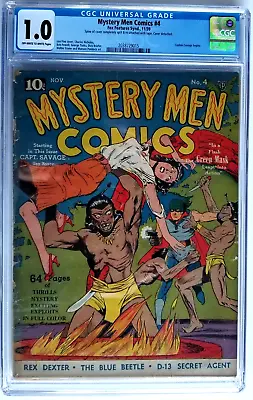 Buy Mystery Men Comics #4 Cgc Fr 1.0 Fox 1939 1st Appearance Captain Savage Lou Fine • 1,501.56£