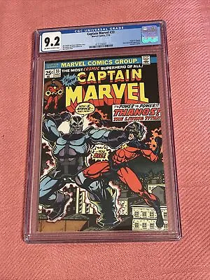 Buy Captain Marvel #33 CGC 9.2 Off-White To White Pages, Origin Of Thanos, Marvel! • 118.76£