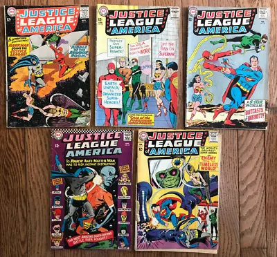 Buy DC Comics Justice League Of America Lot - 25 28 31 33 47 - Silver Age 1964 -1967 • 51.37£
