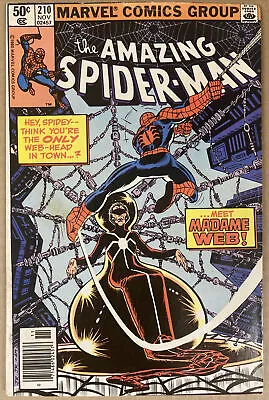 Buy The Amazing Spider-Man #210 Nov 1980 1st App Madam Web MARK JEWELERS & NEWSSTAND • 299.99£