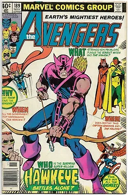 Buy Avengers #189 -  Wings And Arrows!  - 1979 Marvel Comic - Newsstand Edition • 11.74£
