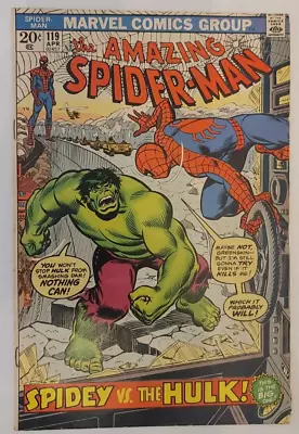 Buy The AMAZING SPIDER-MAN #119 SPIDEY VS. THE HULK 1973 • 107.94£