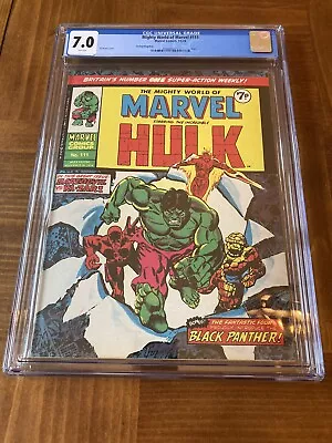 Buy Mighty World Of Marvel 111 CGC 7.0 White Pages (Classic Hulk Cover) • 87.76£