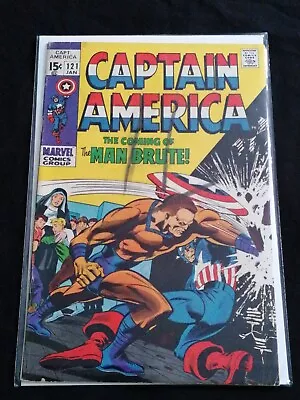 Buy Captain America 121 - January 1970 - Marvel Comics - The Man Brute! • 16£