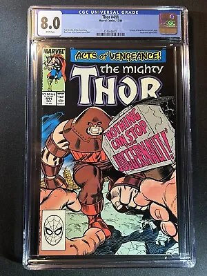 Buy Thor #411 CGC 8.0 White Pages 1st Appearance New Warriors • 43.36£