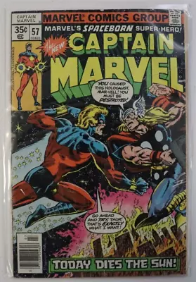 Buy CAPTAIN MARVEL #57 TODAY DIES THE SUN!! 1978 Thor Cover • 10.39£