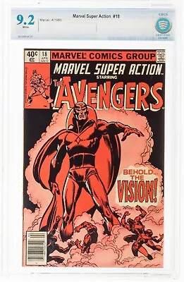 Buy Marvel Super Action 18 CBCS 9.2 WP Newsstand Reprints Avengers 57 1st Vision Cgc • 62.36£