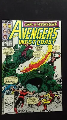 Buy WEST COAST AVENGERS #54  (1990  Marvel Comics )  Mole Man Attacks    VFn+  (8.5) • 3.75£