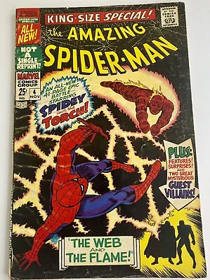 Buy Amazing Spider-Man Annual #4 Vs HUMAN TORCH! Lieber Art! 1967 Marvel Comics • 27.98£