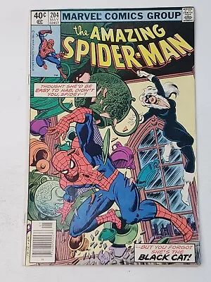 Buy The Amazing Spider-Man 204 NEWSSTAND 3rd Appearance Of Black Cat 1980 • 17.41£