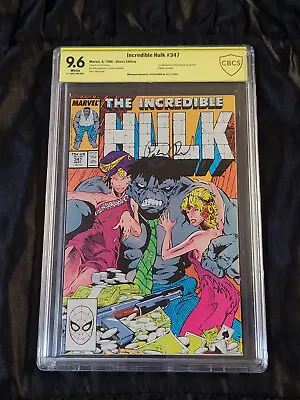 Buy 1988 Incredible Hulk #347 CBCS (🚫 CGC) 9.6 NM+ W/ White Pgs Peter David SIGNED • 98.95£