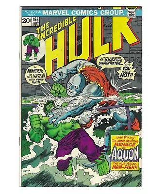 Buy Incredible Hulk #165 1973 VF/NM Or Better! 1st Aquon! Combine Shipping! • 23.98£