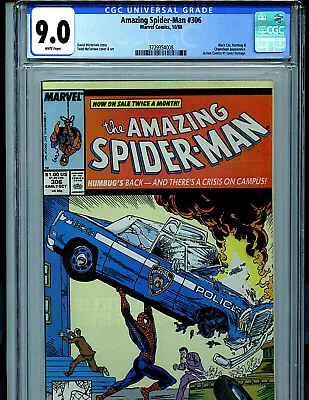 Buy Amazing Spiderman #306 CGC 9.0  Todd McFarlane Marvel 1989 K17 • 110.63£