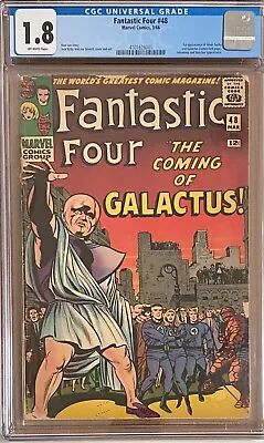 Buy Fantastic Four #48 - 1966 - 1st Appearance Of Silver Surfer & Galactus - CGC 1.8 • 875£