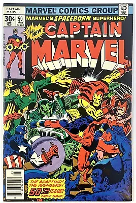 Buy CAPTAIN MARVEL #50 1st Appearance Of Doctor Minerva Marvel 1977 NEWSSTAND VF+ • 12.02£