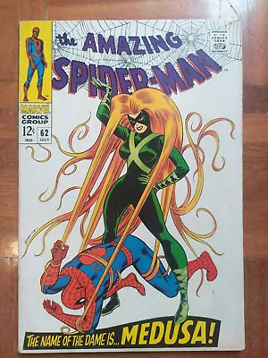 Buy Amazing Spider-Man Vol.1 #62 (1968) - John Romita Sr. - Medusa App Classic Cover • 64.33£