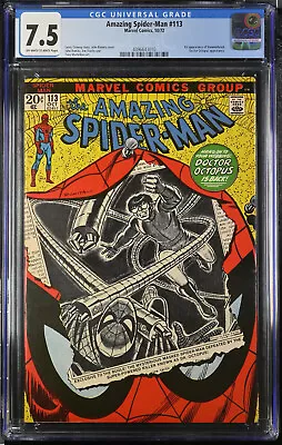 Buy Amazing Spider-Man #113 CGC 7.5 (1972) - 1st App Hammerhead • 101.99£