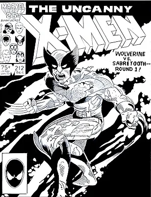Buy Uncanny X-men # 212 Cover Recreation Wolverine Vs Sabretooth Original Comic  Art • 26.08£