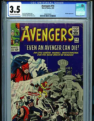 Buy Avengers 14 CGC 3.5 1965  Marvel 1st Ogor Kallusians Amricons K44 • 167.89£
