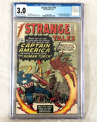 Buy Strange Tales #114 CGC 3.0 Human Torch Captain America Jack Kirby Art 1963 • 77.20£