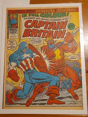 Buy Captain Britain #16 Jan 1977 FINE+ 6.5 1st Meeting And Battle Captain America • 29.99£