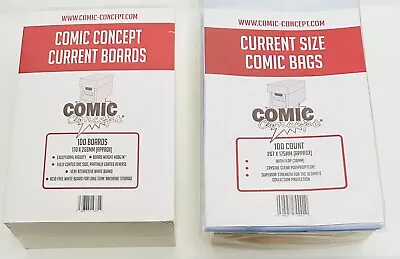Buy 100 X Comic Concept Current Size Backing Boards /Bags 266x170mm GREAT Multi-Buy! • 6.49£