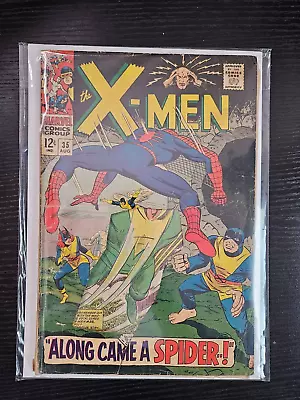 Buy X-MEN #35 1967 Vs SPIDER-MAN Cutout Low Grade Marvel. 1st App Changeling. KEY • 32.13£