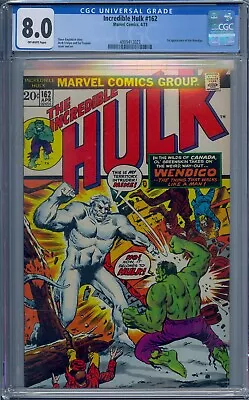 Buy Incredible Hulk #162 Cgc 8.0 1st Wendigo Herb Trimpe • 204.97£