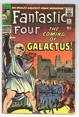 Buy Fantastic Four 48 (VG+) Kirby! 1st SILVER SURFER + GALACTUS! 1966 Marvel Y498 • 909.19£