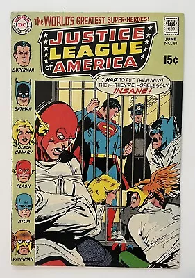 Buy Justice League Of America #81. June 1970. Dc. Fn. Neal Adams Cover! Bag & Board! • 20£