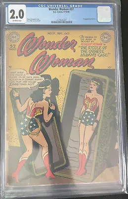 Buy Wonder Woman #37 CGC 2.0 GD Off-White Pages (1st Appearance Circe) 1949 DC • 1,422.52£