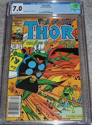 Buy Thor #366 CGC 7.0 (04/1986) Marvel Comics 1st App Throg Cover Key Issue • 67.40£