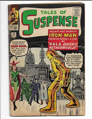 Buy Tales Of Suspense 43 - Vg 4.0 - 5th Appearance Of Iron Man - 1st App Kala (1963) • 217.33£