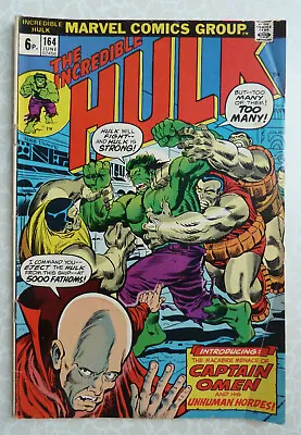 Buy The Incredible Hulk #164 - Marvel Comics - UK Variant June 1973 FN 6.0 • 7.75£