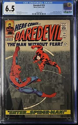 Buy Daredevil #16 - Marvel Comics 1966 CGC 6.5 Spider-Man Appearance. 1st John Romit • 212.67£