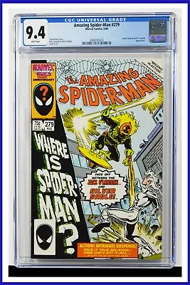 Buy Amazing Spider-Man #279 CGC Graded 9.4 Marvel August 1986 White Pages Comic Book • 149.60£