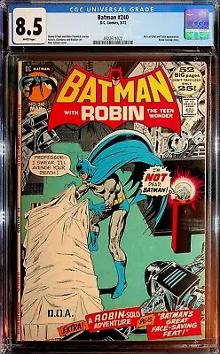 Buy Batman #240 (1972) - CGC 8.5 (White Pages!) - Neil Adams Cover! Ra's & Talia App • 143£