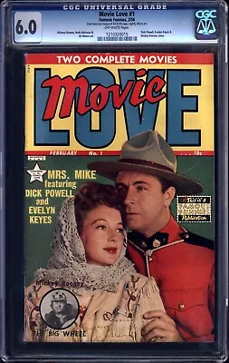 Buy Movie Love #1 Famous Funnies 1950 Golden Age Cgc 6.0 Graded! Photo Cover! • 143.39£