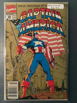 Buy Captain America #383 NM- 9.2 Newsstand! Classic Jim Lee Anniversary Cover! • 27.98£