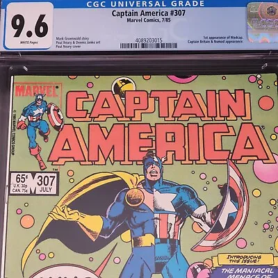 Buy Captain America 307 Marvel Comics CGC Graded 9.6 1st Madcap • 141.92£