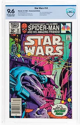 Buy Star Wars #54 NEWSSTAND CBCS 9.6 1981 OWWhite Pages Darth Vader Obi-Wan Not CGC. • 50.60£
