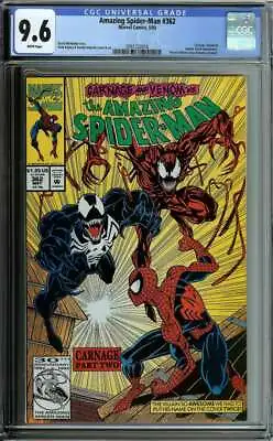 Buy Amazing Spider-man #362 Cgc 9.6 White Pages // Carnage Marvel 1992 • 47.44£