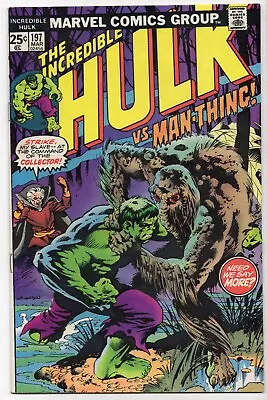 Buy Incredible Hulk #197 1976 [VG] Bernie Wrightson Cover Man-Thing Bronze Age • 13.78£