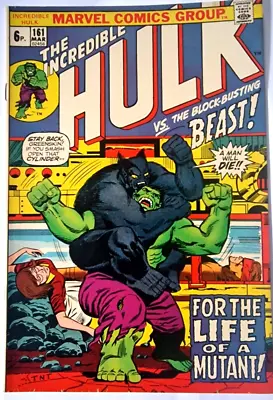 Buy INCREDIBLE HULK 161 MARVEL 1970 The X-Men Hulk Vs The Beast • 34.99£