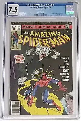 Buy Amazing Spider-Man 194 Marvel CGC 7.5 Key First App Black Cat  • 299.81£