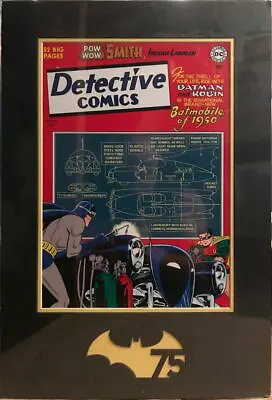 Buy DETECTIVE COMICS 156 Cover Print W Exc DC 75th Ann Logo Die-Cut Matted Batplane • 75.89£