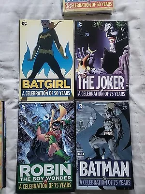 Buy Batman Robin Batgirl Joker A Celebration Of 75 Years 4 Book Bundle Hardback • 19.99£