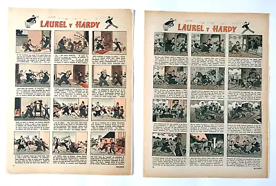 Buy Old Vtg 1940s Argentina Comic Strips Laurel & Hardy Lot X2 Pages In Spanish Rare • 39.64£