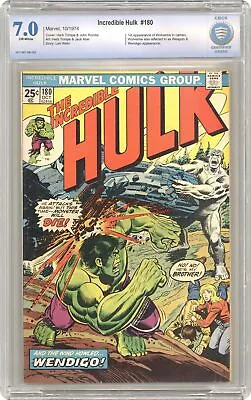 Buy Incredible Hulk #180 CBCS 7.0 1974 0011967-AB-002 1st App. Wolverine (cameo) • 667.60£